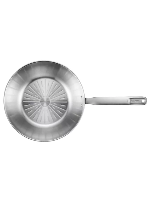 Fiskars All Steel Pure wok serpenyő, 28 cm, rozsdamentes acél - 25 év garanciával