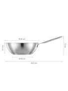 Fiskars All Steel Pure wok serpenyő, 28 cm, rozsdamentes acél - 25 év garanciával
