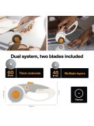 Fiskars Görgős vágó váltható pengével 45mm/60mm