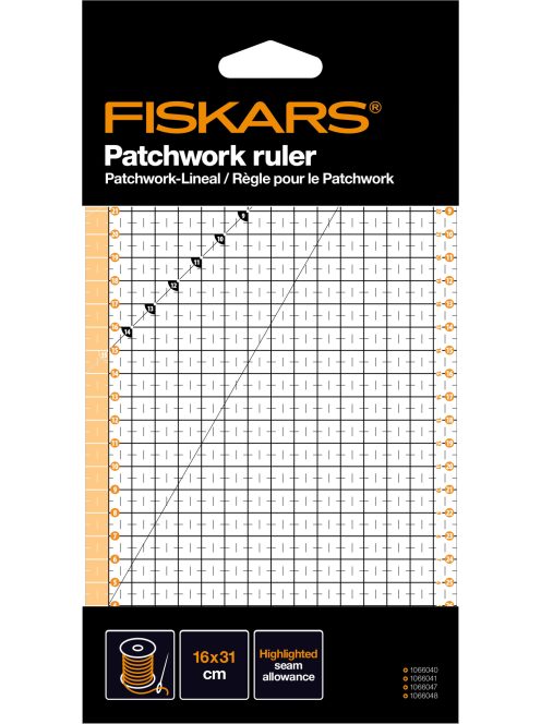 Fiskars Patchwork vonalzó 16 x 31 cm