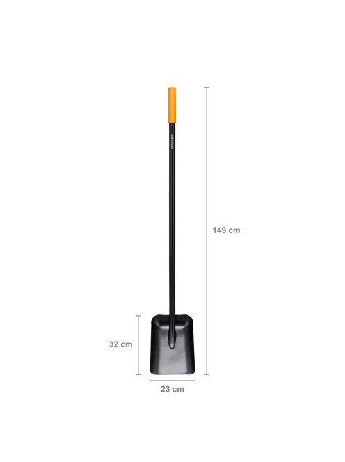 Fiskars Solid™ Fém lapát, nem "D" markolatú, hagyományos (fém) nyéllel