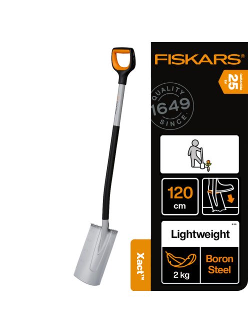 Fiskars Xact™ lekerekített ásólapát - 25 év garanciával (1066730)