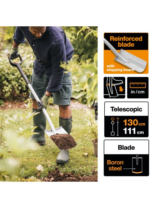 Fiskars Xact™ teleszkópos ásólapát - 25 év garanciával