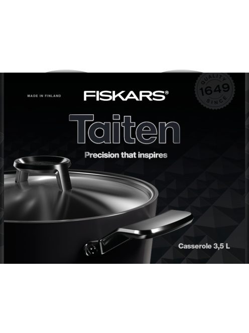 Fiskars Taiten alumínium lábas 3,5 L, kerámiabevonatos - 25 év garanciával