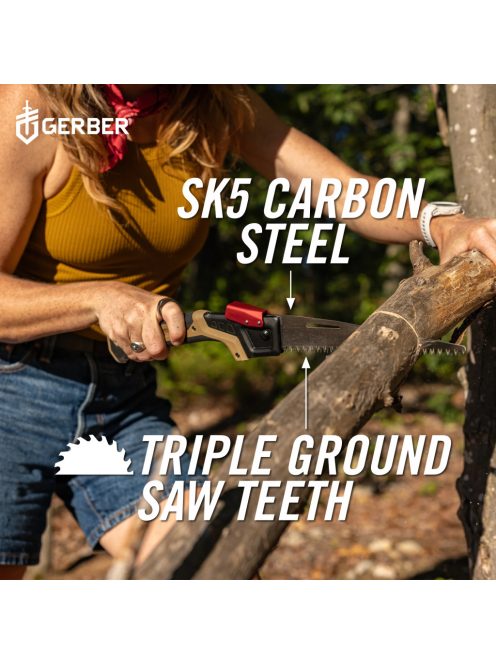 Gerber BUSHCRAFT SAW összecsukható fűrész, Coyote barna-fekete - 25 év garanciával