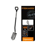 Fiskars Ergonomic™ hegyes ásó, szürke (1067511)
