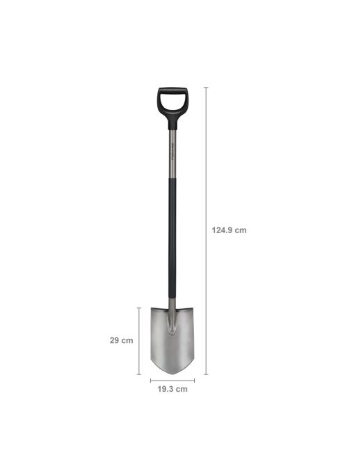 Fiskars Ergonomic™ hegyes ásó, szürke