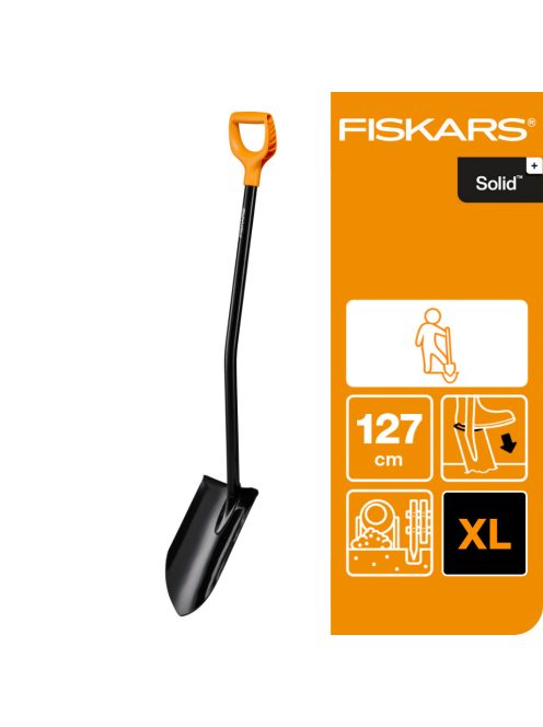 Fiskars Solid+ ásó, XL fej, hosszú nyél (1067517)