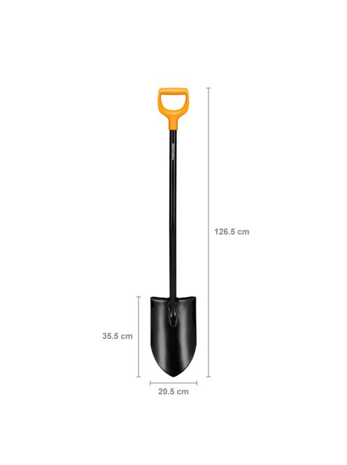 Fiskars Solid+ hegyes ásó (XL fej, hosszú szár)