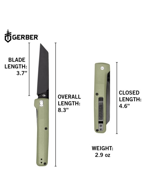 Gerber Pledge zsebkés, zuzmó zöld - 25 év garanciával