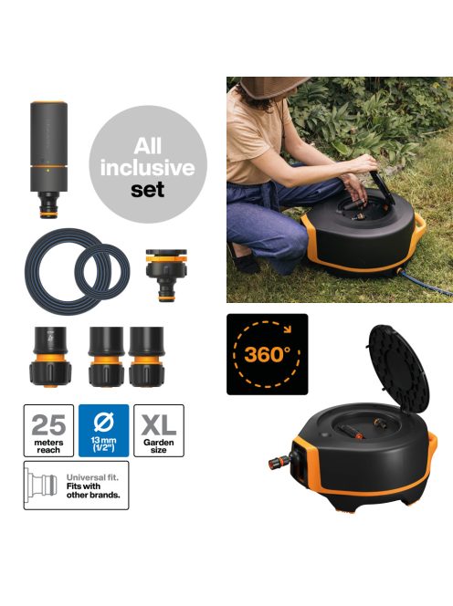 Fiskars XL automata tömlőkocsi szett
