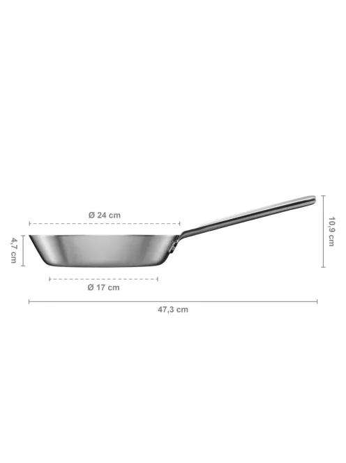 Fiskars Norden prémium acél serpenyő, 24 cm - 25 év garanciával