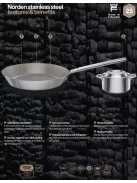 Fiskars Norden prémium acél serpenyő, 26 cm, kerámiabevonatos - 25 év garanciával