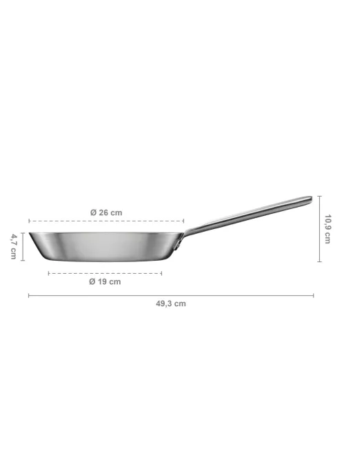 Fiskars Norden prémium acél serpenyő, 26 cm, kerámiabevonatos - 25 év garanciával