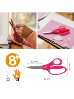 Fiskars Gyerekolló, 15 cm - rózsaszín