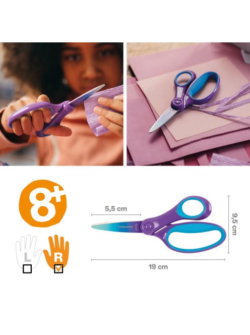 Fiskars Gyerekolló, 15 cm - OMBRE lila 