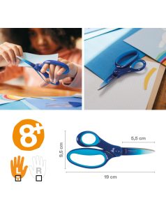 Fiskars Gyerekolló, 15 cm, balkezes - OMBRE kék