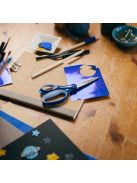 Fiskars Iskolai olló, 18 cm, balkezes - Glitter kék