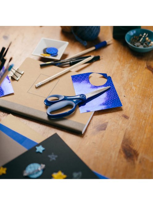 Fiskars Iskolai olló, 18 cm, balkezes - Glitter kék