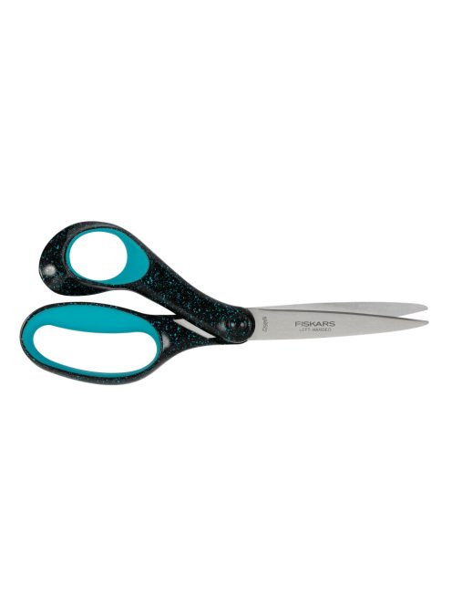 Fiskars Tinédzser olló, 20 cm, balkezes - foltos pávakék