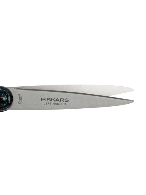 Fiskars Tinédzser olló, 20 cm, balkezes - foltos pávakék