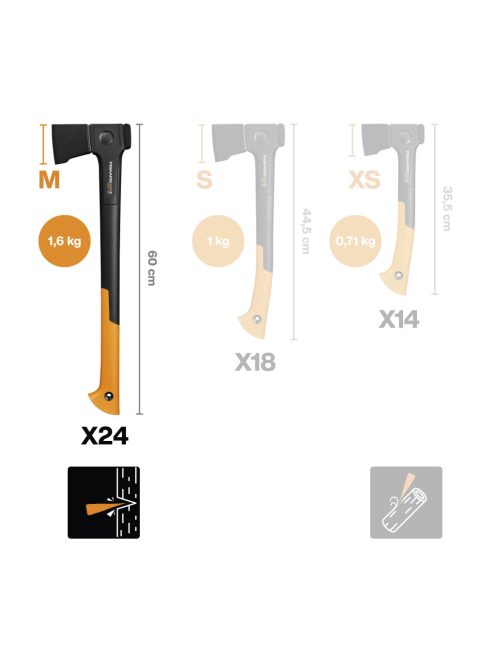 Fiskars X24 ácsfejsze M - 25 év garanciával