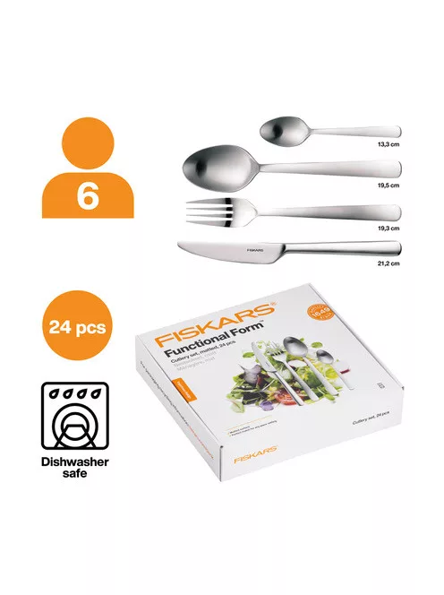 FISKARS Functional Form™ evőeszköz készlet, 24 db-os, matt