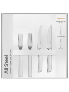   Fiskars All Steel steak evőeszközkészlet, 24 db-os, díszdobozos