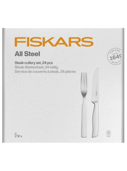 Fiskars All Steel steak evőeszközkészlet, 24 db-os, díszdobozos