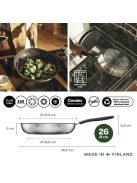 Fiskars Functional Form™ serpenyő, 26 cm, kerámia bevonattal