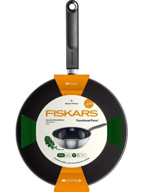 Fiskars Functional Form™ wok serpenyő, 28 cm, kerámia bevonattal