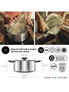 Fiskars Functional Form™ lábas, 3L, rozsdamentes acél