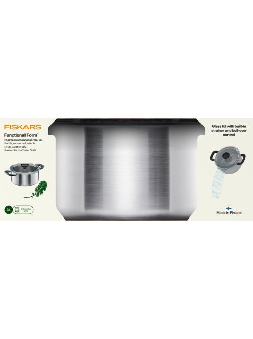 Fiskars Functional Form™ lábas, 3L, rozsdamentes acél