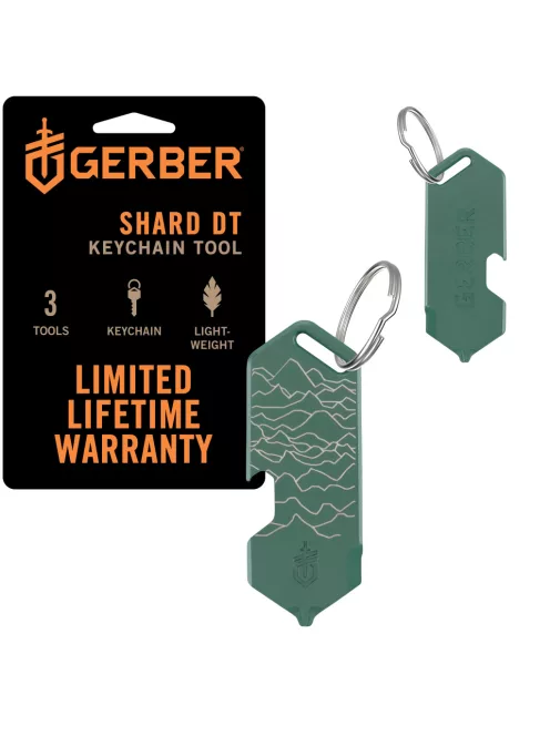 Gerber SHARD DT multifunkciós kulcstartóra rögzíthető szerszám, zöld, hullámok mintával