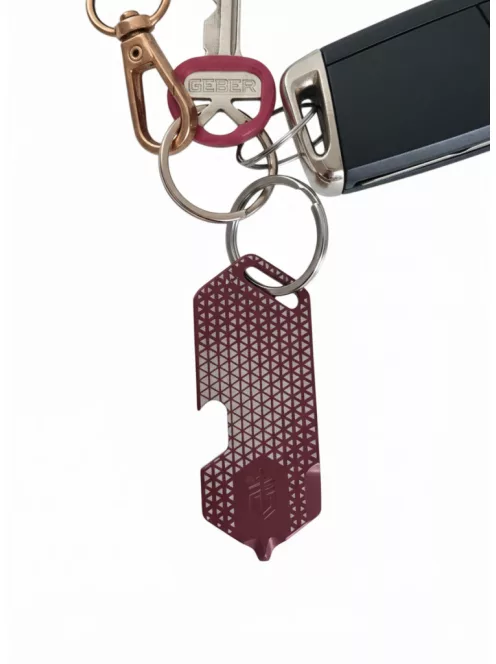 Gerber SHARD DT multifunkciós kulcstartóra rögzíthető szerszám, bordó, háromszög mintával