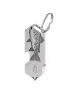 Gerber SHARD DT multifunkciós kulcstartóra rögzíthető szerszám, ezüst, hal mintával