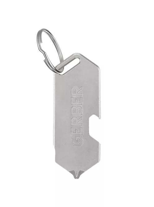 Gerber SHARD DT multifunkciós kulcstartóra rögzíthető szerszám, ezüst, hal mintával