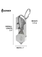 Gerber SHARD DT multifunkciós kulcstartóra rögzíthető szerszám, ezüst, hal mintával