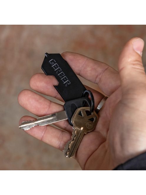 Gerber SHARD DT multifunkciós kulcstartóra rögzíthető szerszám, fekete, agancs mintával