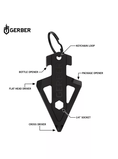 Gerber BROADHEAD kulcstartóra rögzíthető multifunkciós eszköz, fekete