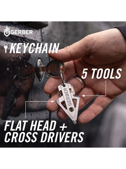Gerber BROADHEAD kulcstartóra rögzíthető multifunkciós eszköz, ezüst