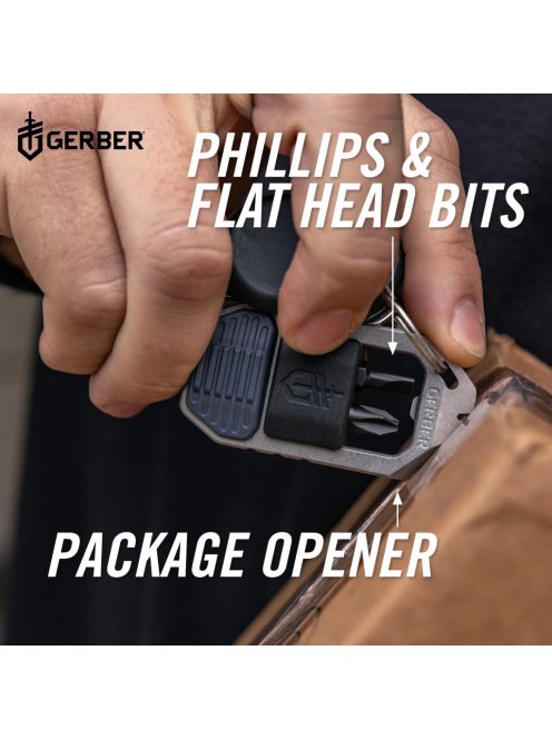 Gerber DRIVER kompakt csavarhúzó, 2 mágneses cserélhető bit-tel, kulcstartóra rögzíthető