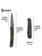 Gerber AFFIRM zsebkés, övcsipesszel, alumínium markolattal (bliszter), Zöld - 25 év garanciával