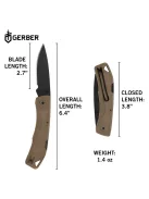Gerber LST ULTRA zsebkés, övcsipesszel (bliszter), Coyote barna - 25 év garanciával