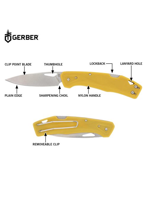 Gerber LST zsebkés (bliszter), sárga - 25 év garanciával