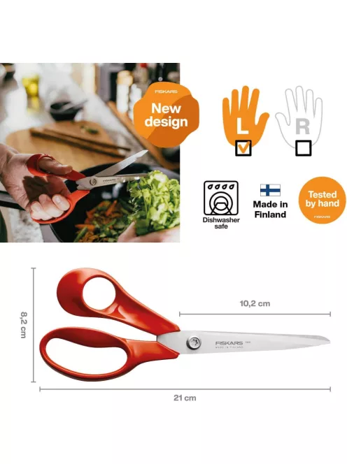 Fiskars Classic univerzális háztartási olló, balkezes, 21 cm - 25 év garanciával 