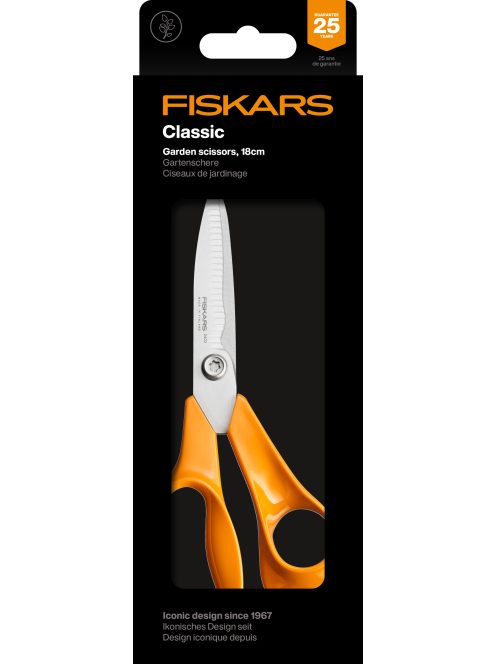 Fiskars Classic kerti olló, recés, 18 cm - 25 év garanciával 