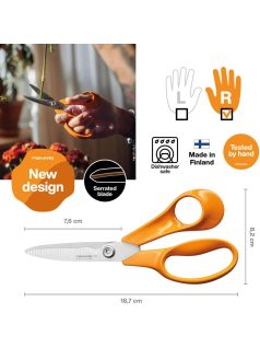   Fiskars Classic kerti olló, recés, 18 cm - 25 év garanciával 