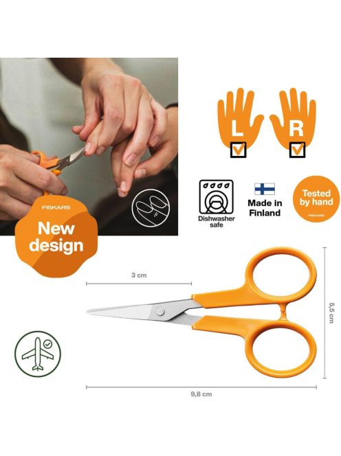 Fiskars Classic körömvágó olló, egyenes, 10 cm - 25 év garanciával 