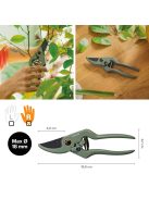 Fiskars Plant Care Metszőolló tartóval, olivazöld színű